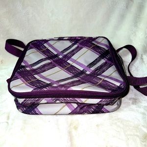 THIRTY-ONE 31 Perfect Potluck Square Thermal Bag PLUM Purple PLAID New!